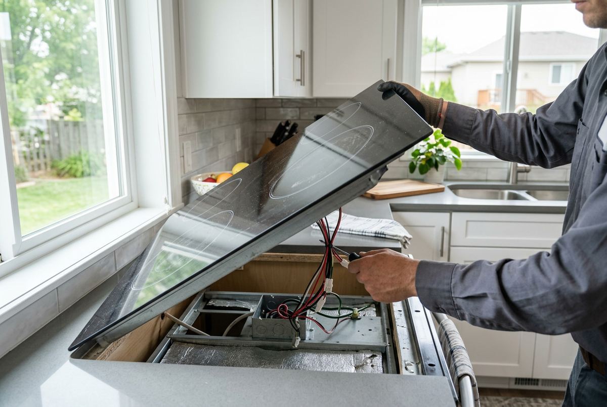 Cooktop Repair technician at work