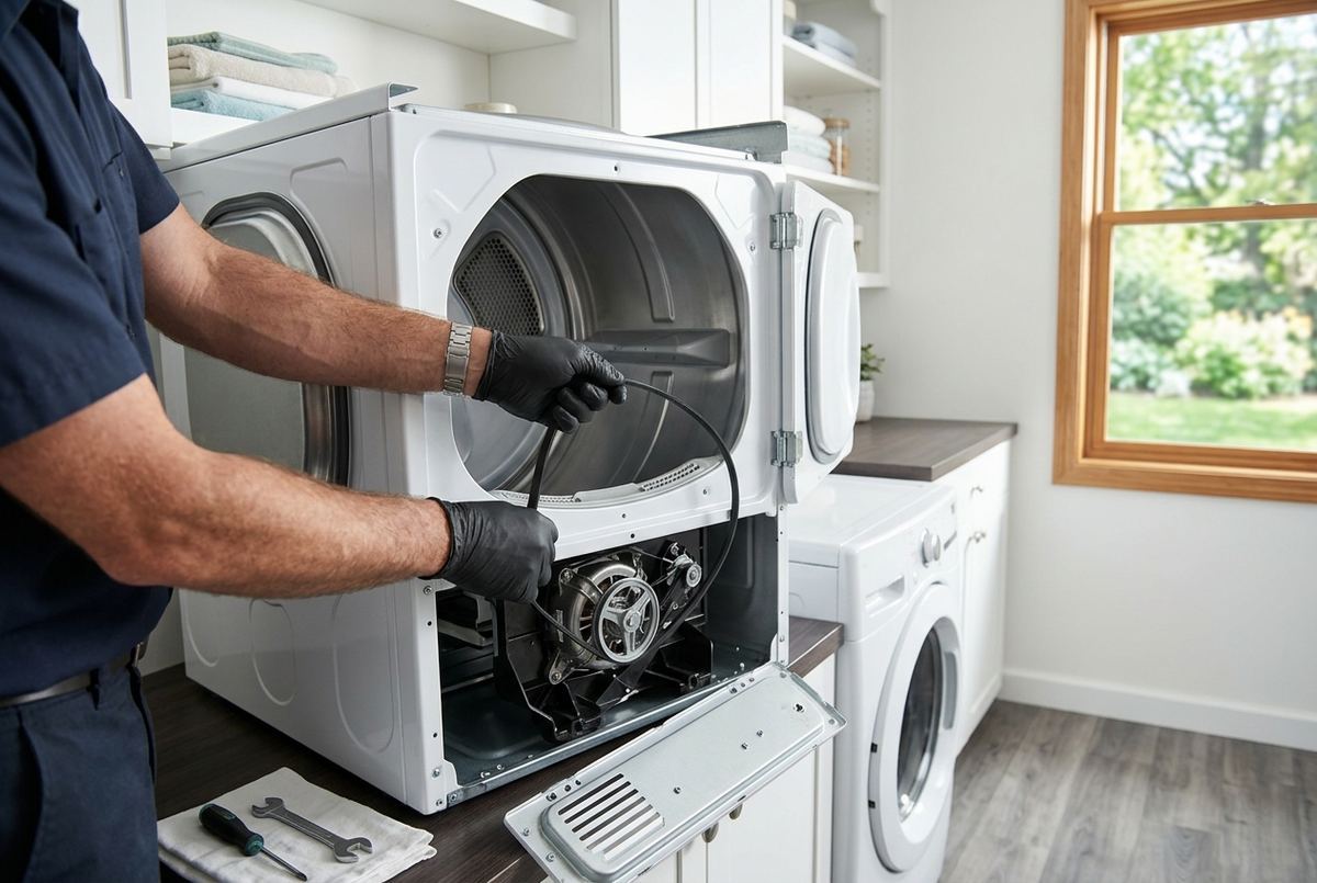 Dryer Repair technician at work
