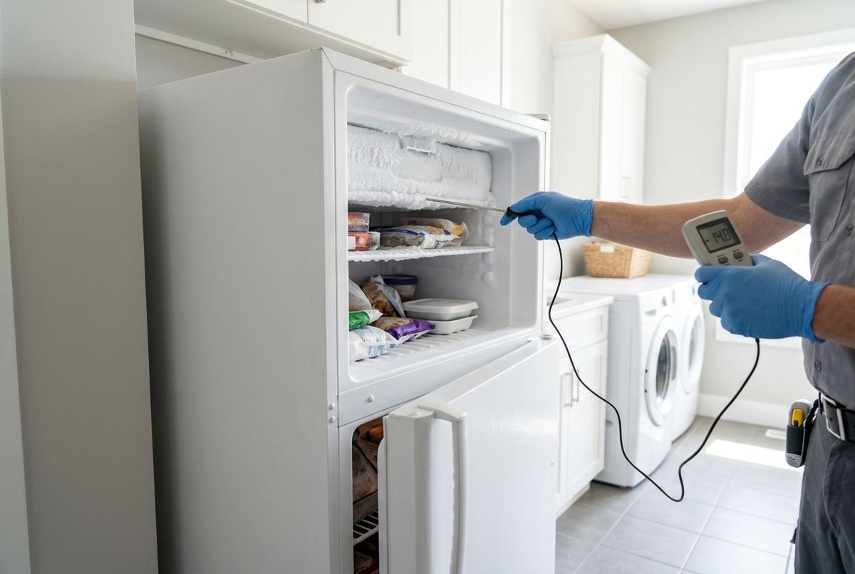 Freezer Repair technician at work