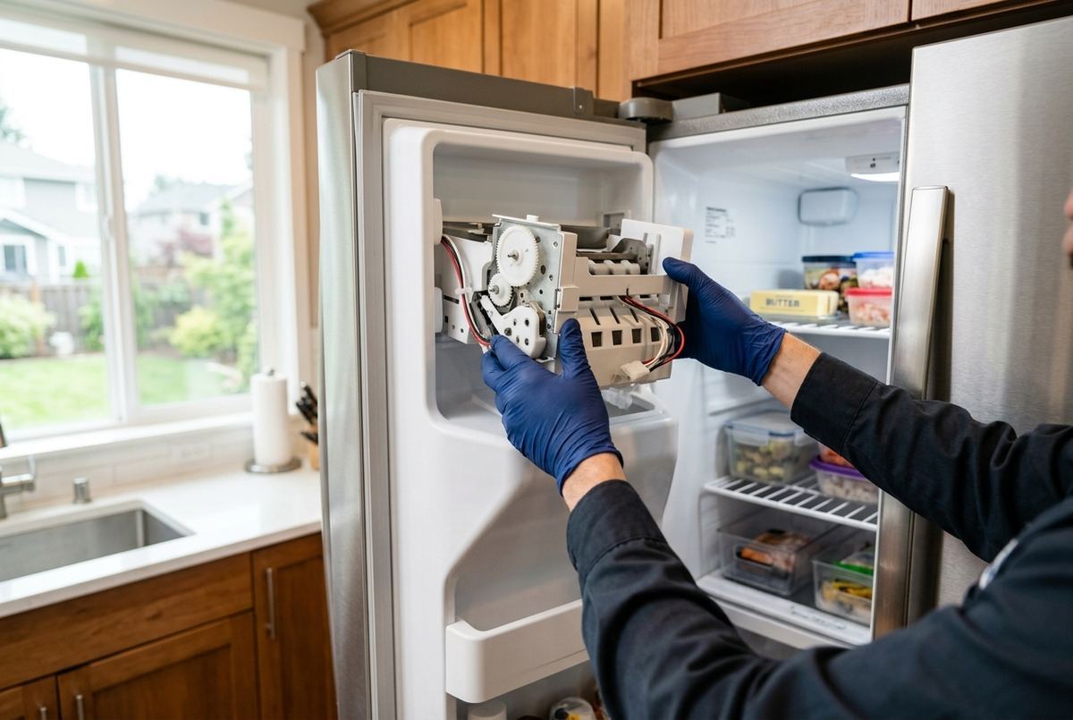 Ice Maker Repair technician at work